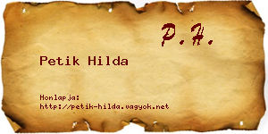 Petik Hilda névjegykártya